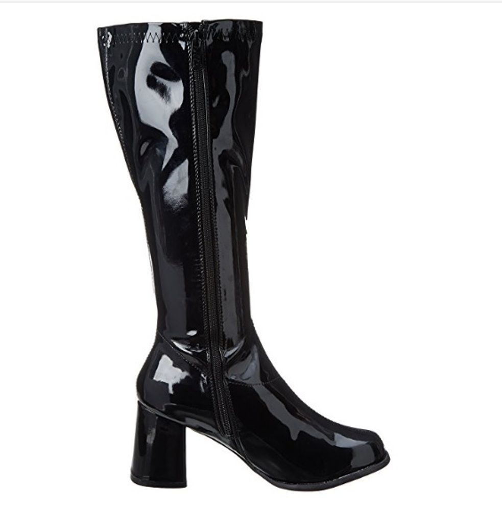 knee high black gogo boots